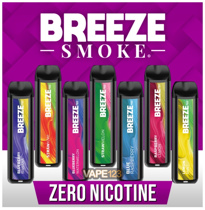 Breeze Smoke Pro (zero Nicotine) 2000 Puffs Disposable Vape